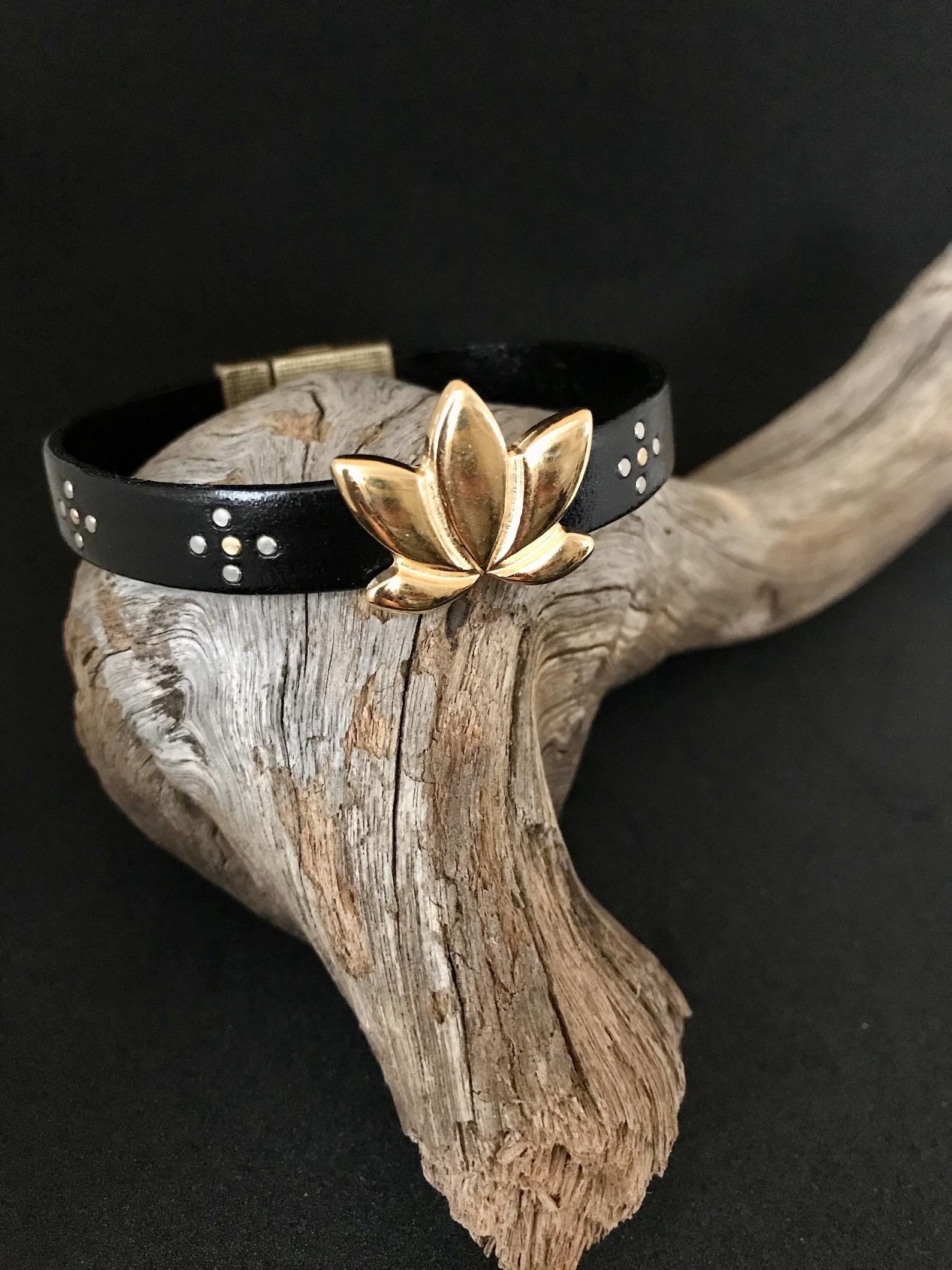 Gold-tone Lotus bracelet