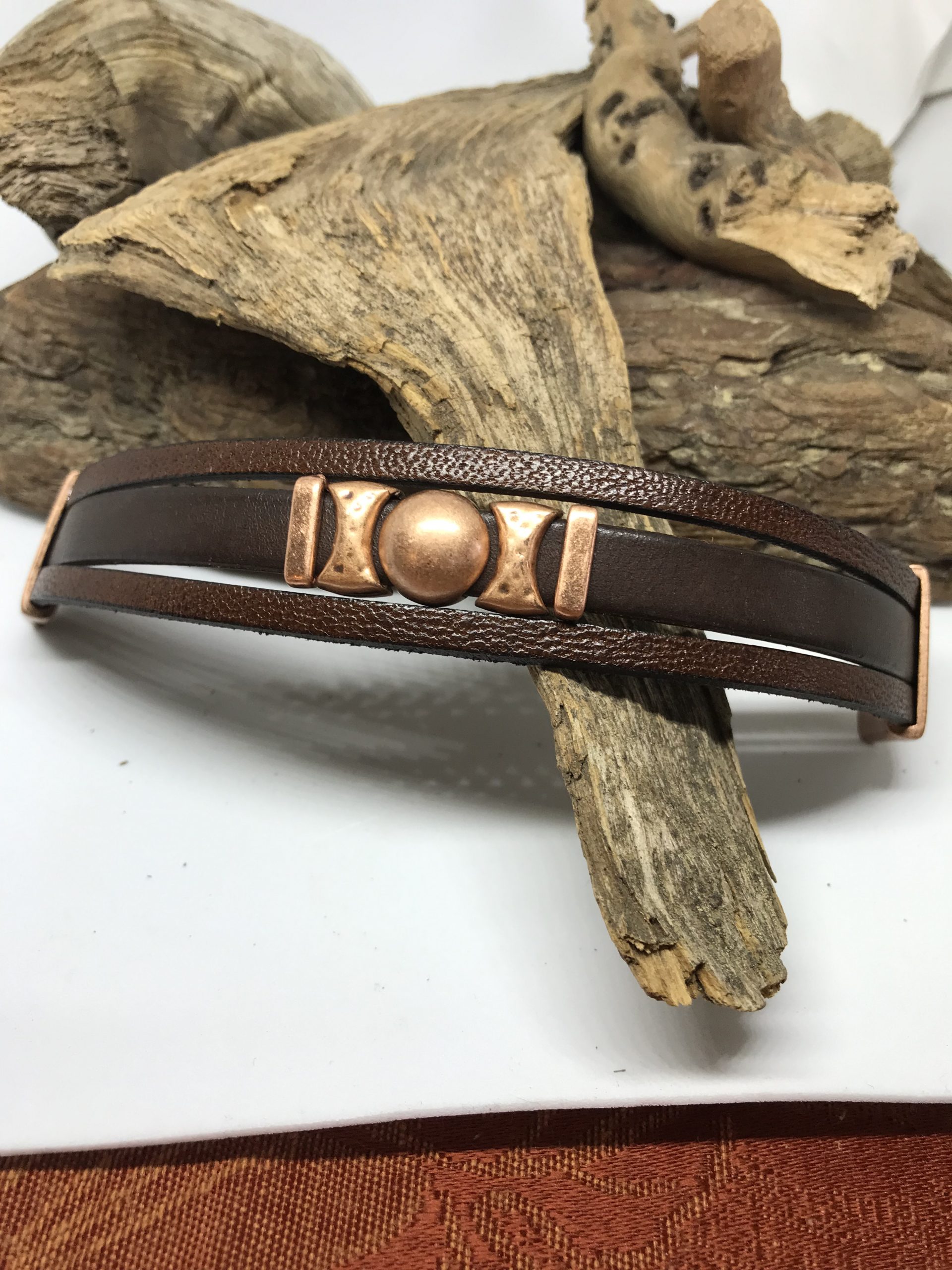Copper triple-band bracelet