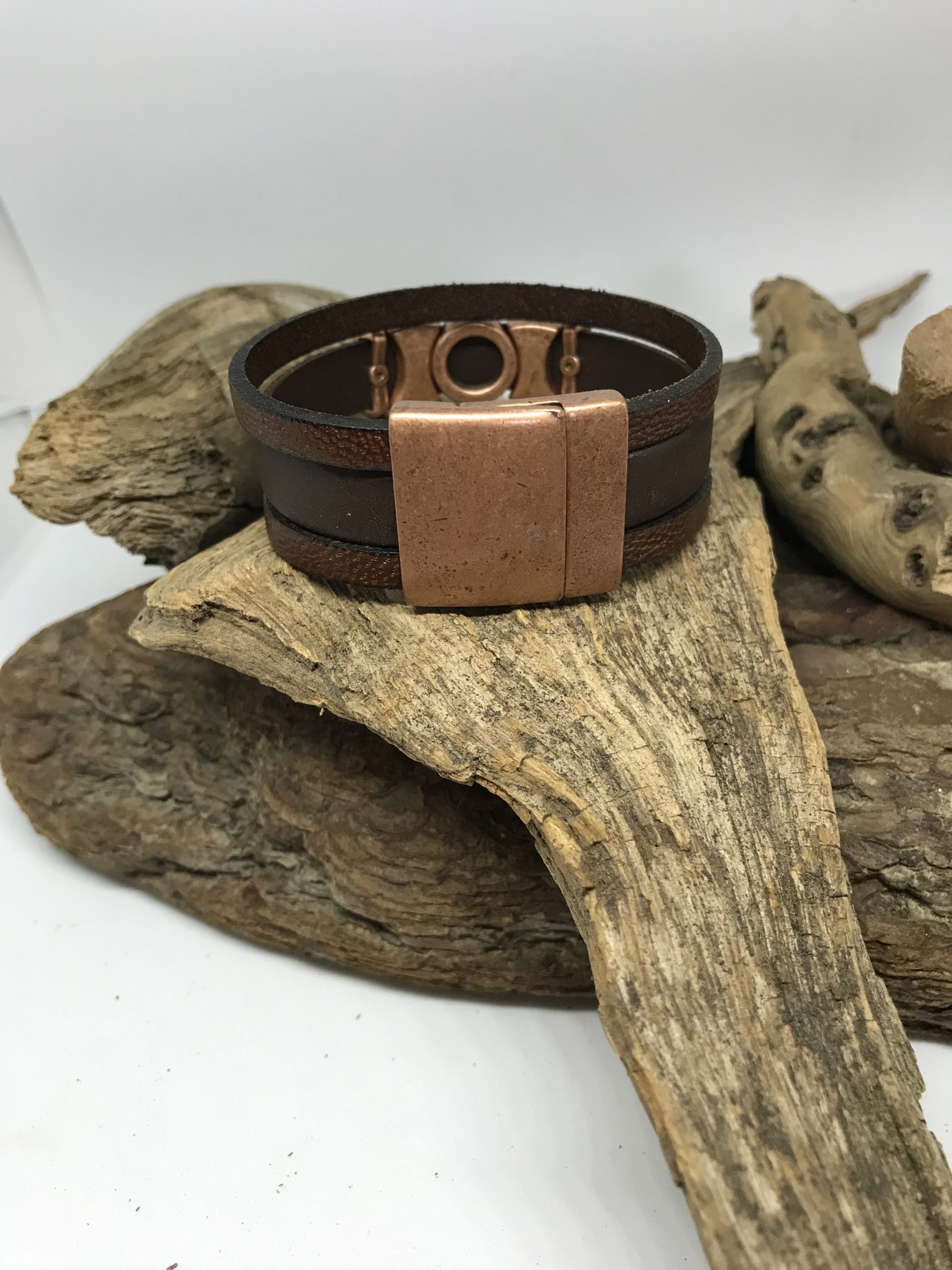 Copper triple-band bracelet